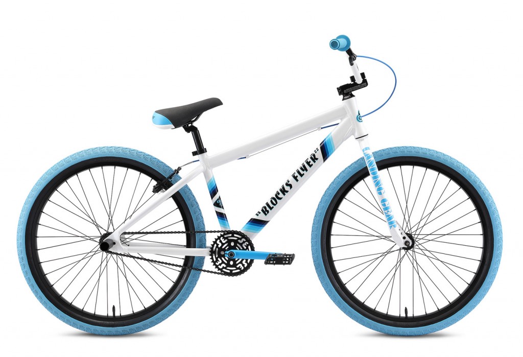 SE Blocks Flyer 26” Wheelie Bike White Grips Bikes
