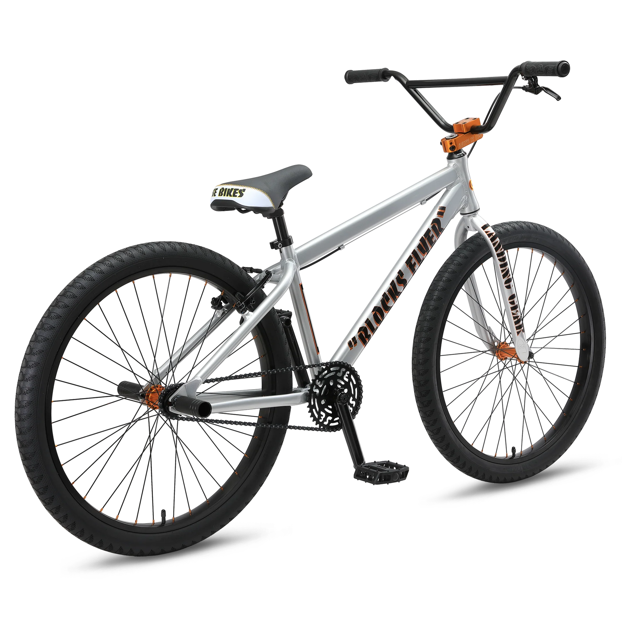 SE Bikes Blocks Flyer 26" Iced Out Silver - Image 3